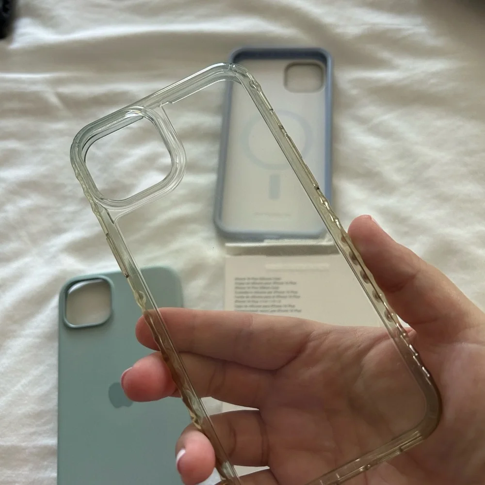 Apple iPhone 14 Plus Silicone Case Set - Lavender, Teal, Clear